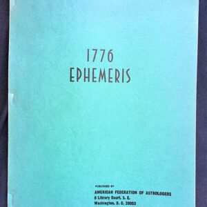 1776 Ephemeris Ernest A Grant Astrology AFA 1944; RARE