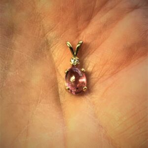 Pink Spinel 14k Yellow Gold Pendant 8x6mm Oval Gemstone