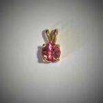 Pink Tourmaline Gemstone 14K Yellow Gold Pendant