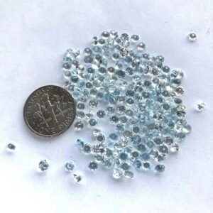 Aquamarine 3mm round gemstones