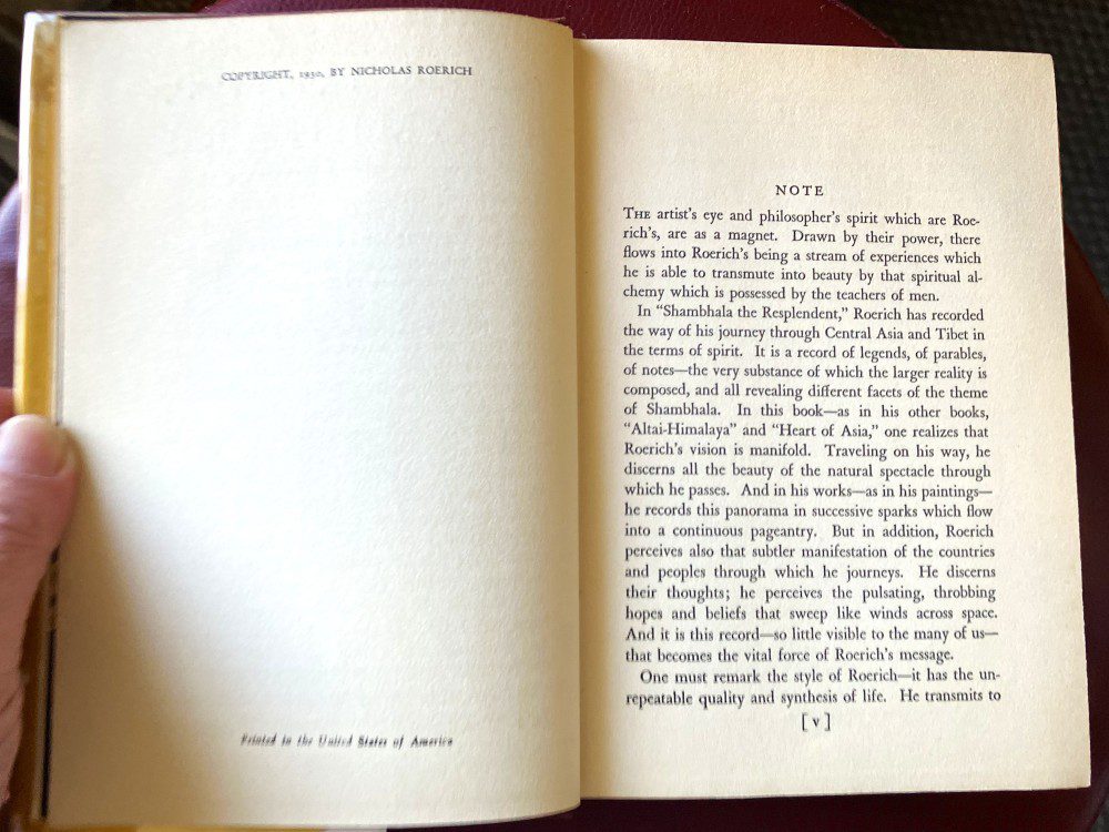 Shambhala; Nicholas Roerich; Frederick A. Stokes Company; 1930; First Edition; in original dust jacket - Image 8